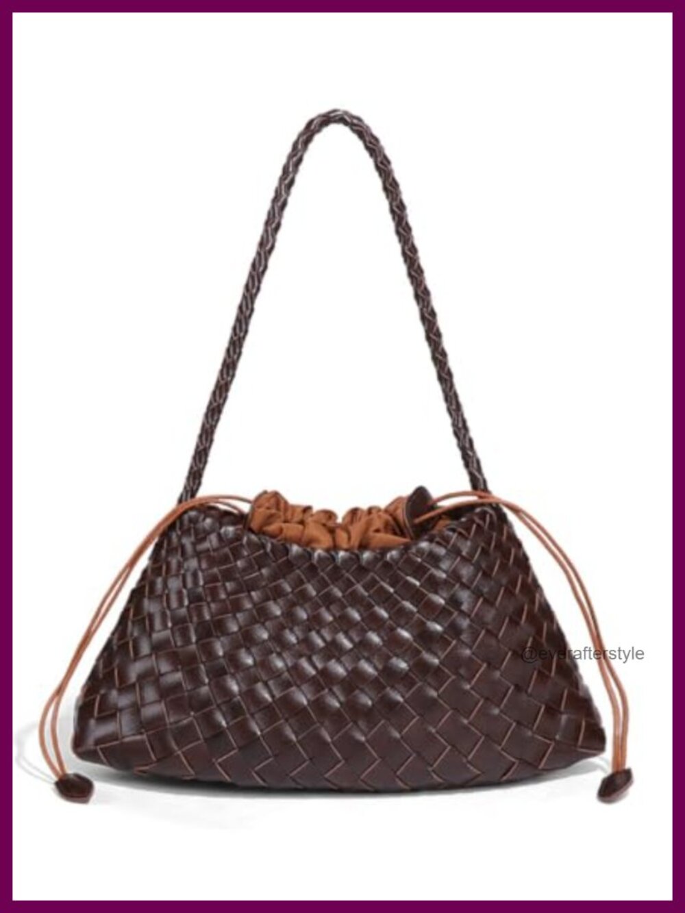 Slouchy Suede Woven Hobo Shoulder Bag Bucket Purse Tote